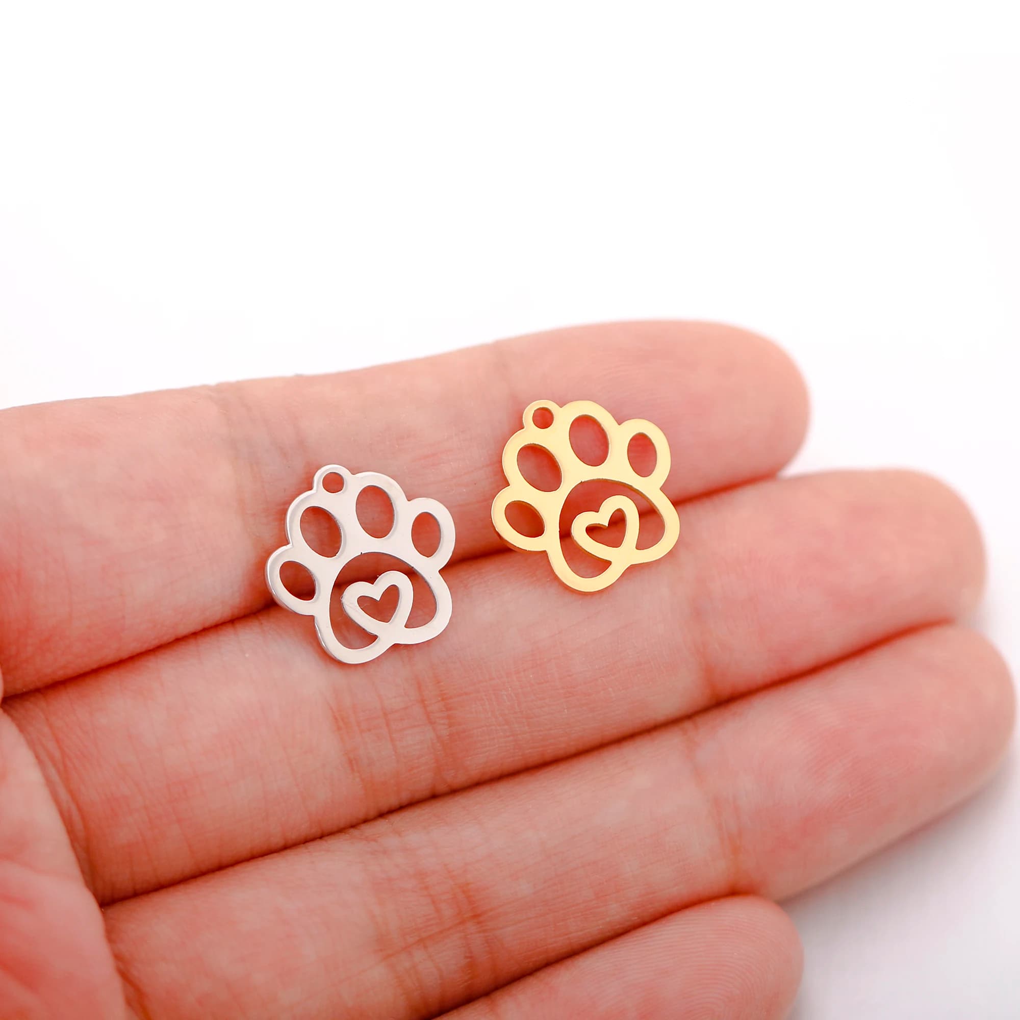 5 pz/lotto in acciaio inox gatto cane artiglio charms simpatico animale artiglio ciondolo amore per braccialetto fai da te collane creazione di gioielli accessori