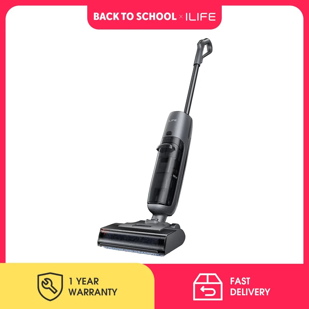 ILIFE W90 Pro Cordless Wireless Wet Dry Smart Mop Washing ,7000Pa Suction, 1Min Self Cleaning, Large Dual Water Tank,Update W90