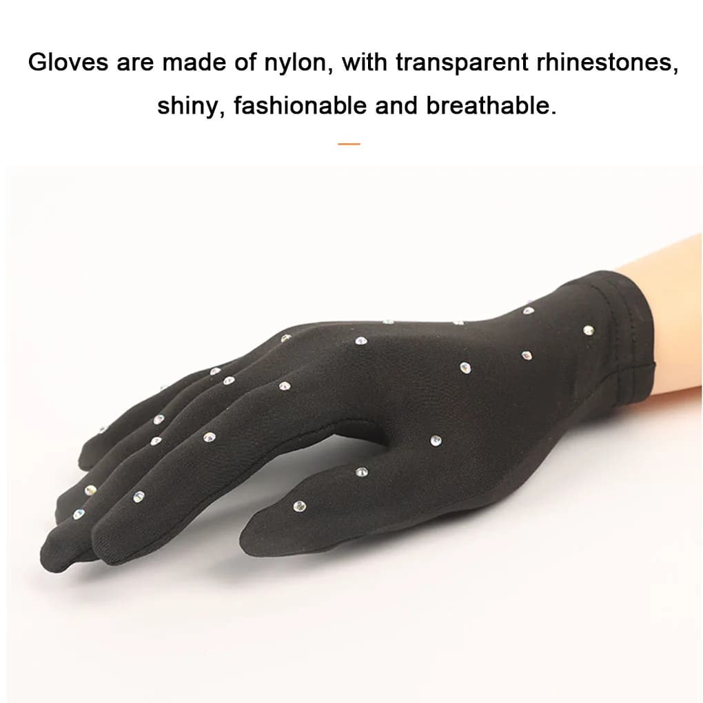 New Fashion New Fashion figure skating wrist gloves Delicate solar protection gloves on skin Adult cycling crystal gloves S/M/L