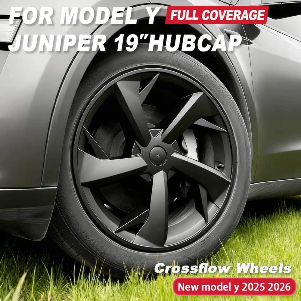 4 Pezzi Copricerchi Crossflow per Tesla Model Y Juniper 19 Pollici, Ricambio Performance, Copertura Completa del Cerchio, Accessori Auto 2026