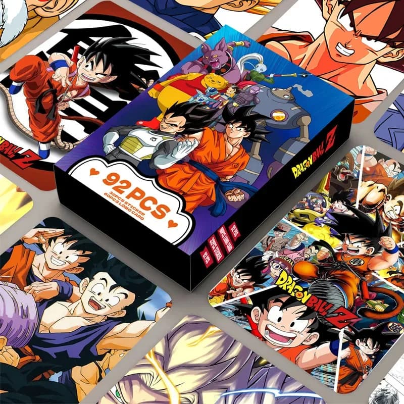 Dragon Ball 92PCS Small Card Anime Peripheral Double-sided Laser Card Box, Photo Card, Greeting Card, Bookmark