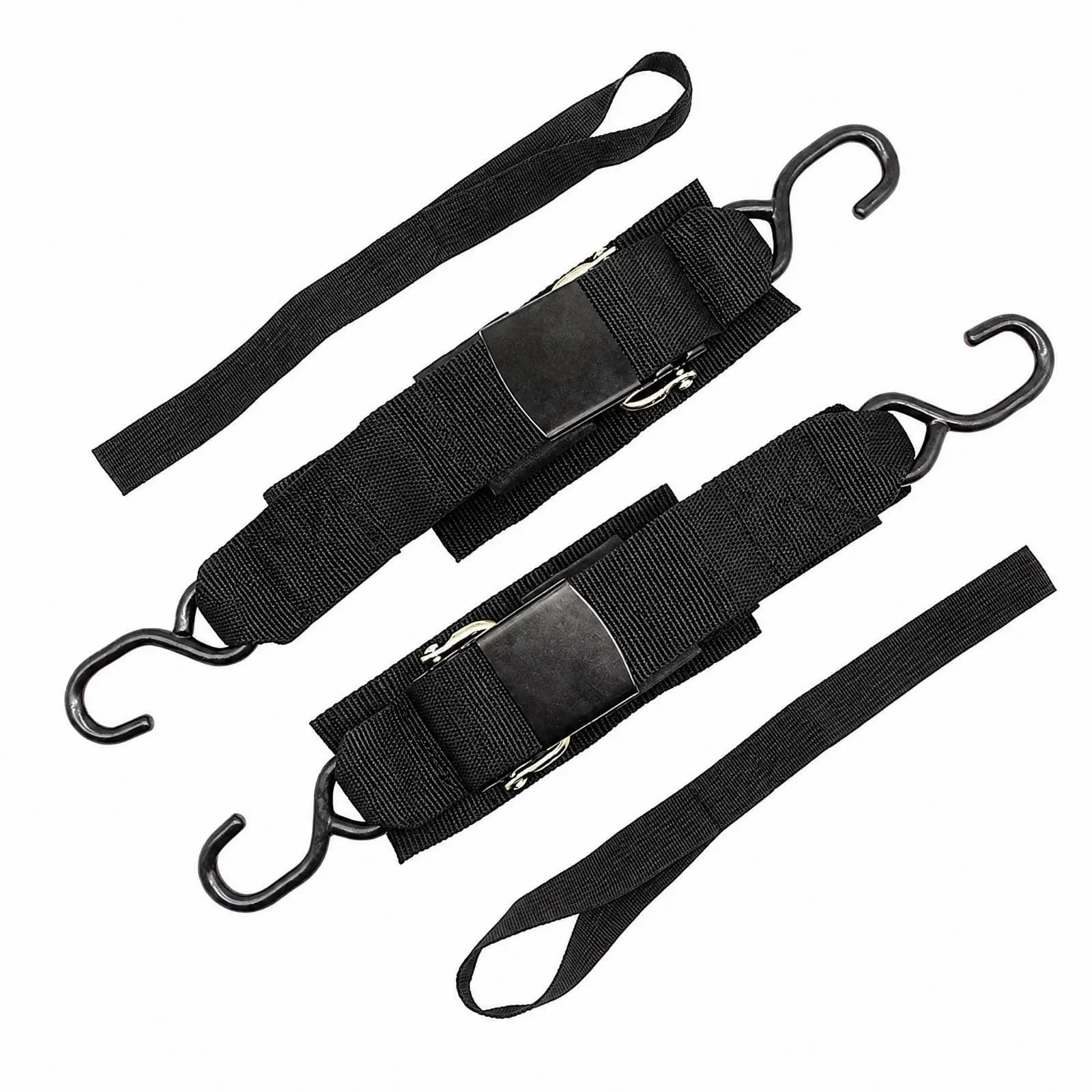 Durable Nylon Boat Tie Down Strap with Auxiliary Loop Straps for Extra Anchoring Points During Trailer Travel