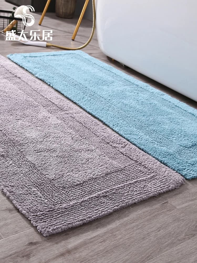 Tappeto Lungo in Velluto di Cotone Puro a Doppia Faccia, Assorbente, Resistente all'Olio, Tappetino Antiscivolo per Cucina, Camera da Letto e Bagno