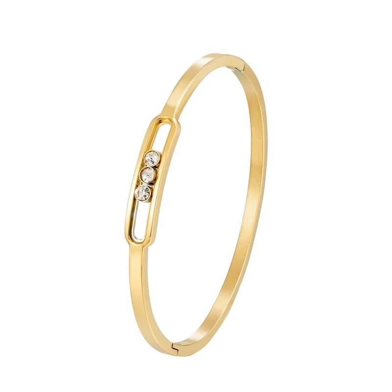Classic Slideable 3 Zircon Bangle For Women Wedding Day Gift Stainless Steel High Quality Love Brand bracelet Jewelry Wholesale