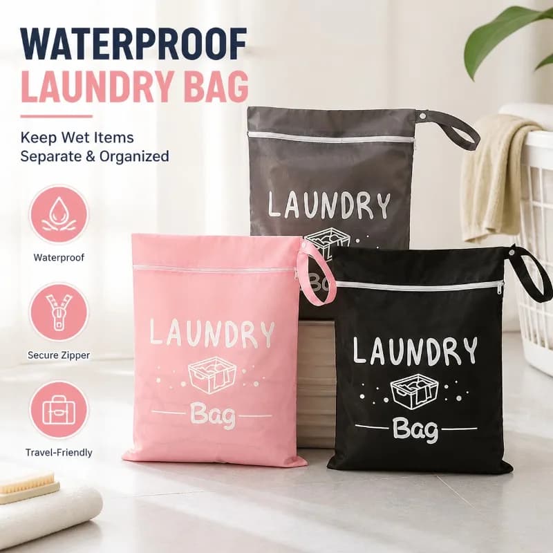 Borsa da viaggio impermeabile per biancheria, in tessuto Oxford, organizer per indumenti bagnati e asciutti con cerniera e tracolla, custodia portatile per palestra, spiaggia, piscina