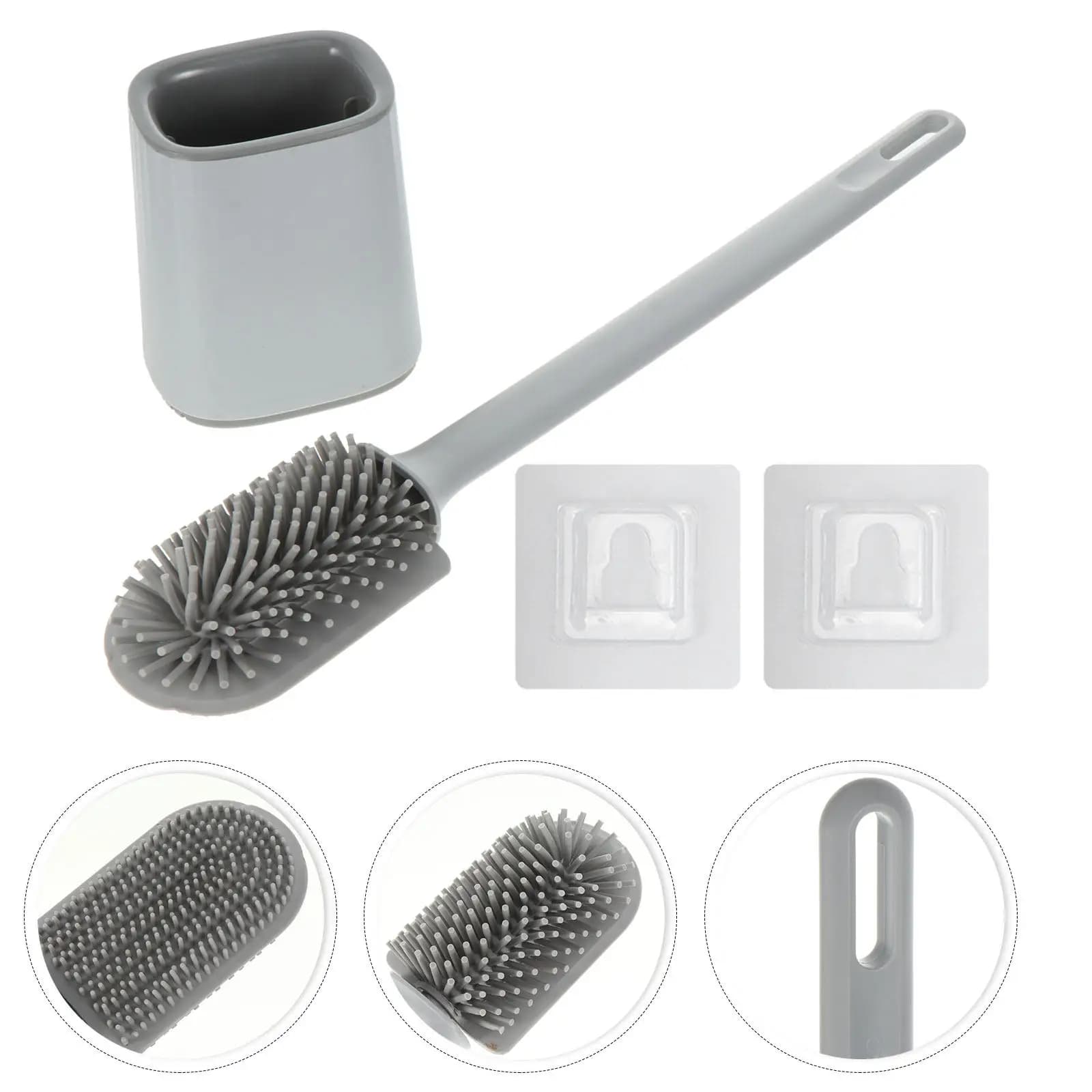 Kit spazzola per WC da 1 pezzo, struttura in PP Tpr, design a prova di perdite, texture liscia, spazzola per la pulizia efficiente del WC, per uso domestico