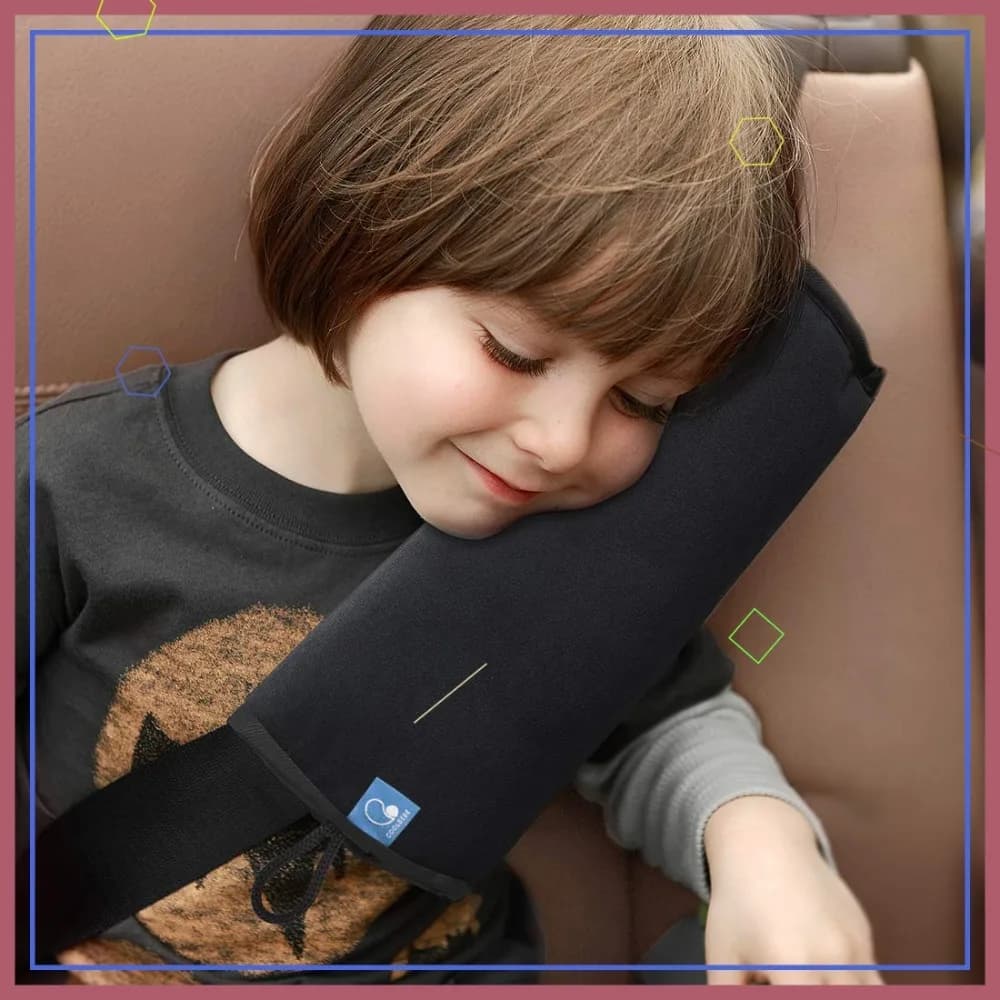 Cuscino Extra Morbido per Cintura di Sicurezza per Bambini, Imbottitura Universale per Seggiolino Auto, Protezione per Cinture, Nero