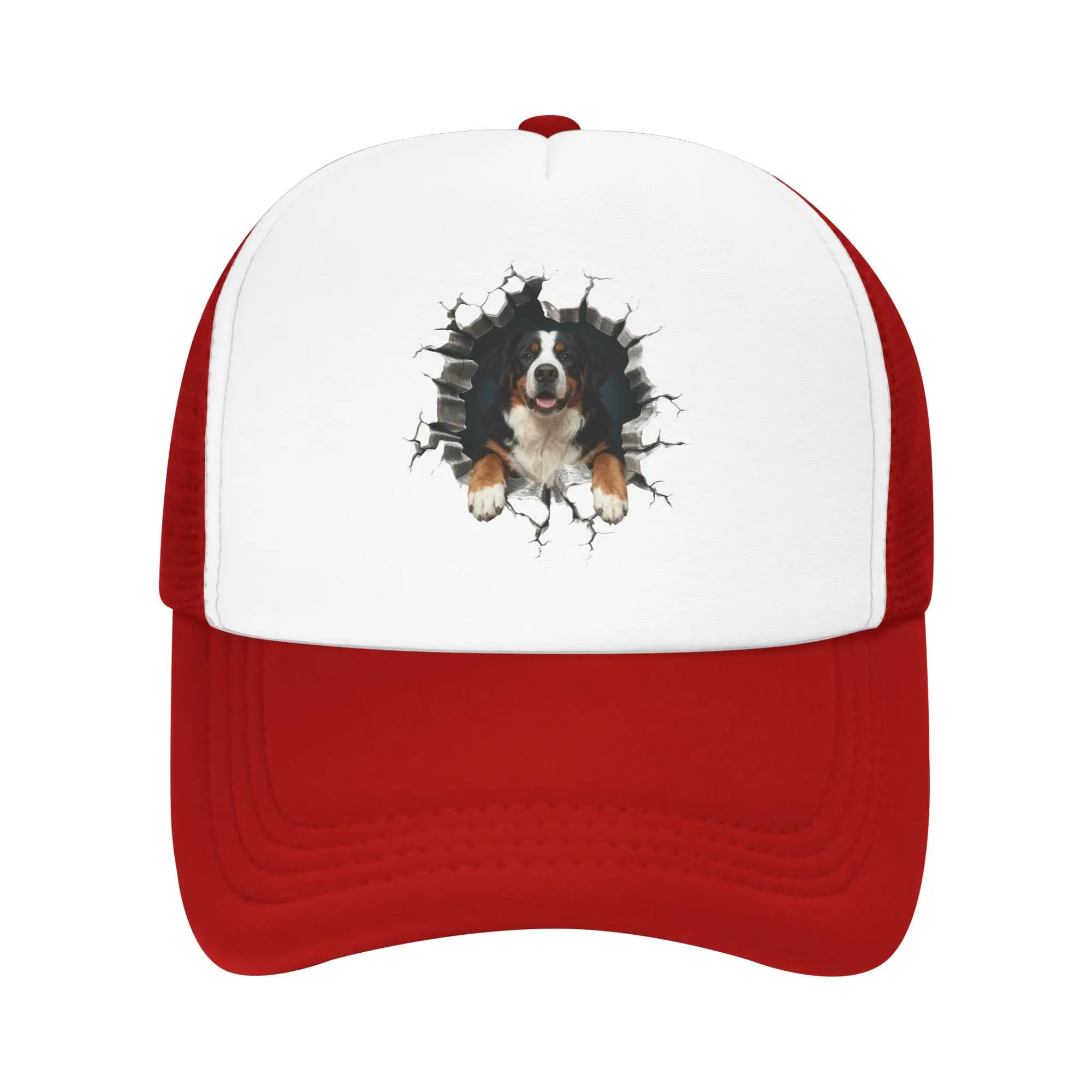 Breaking Through Bernese Mountain Dog Trucker Hat Women Men Adjustable Adult Baseball Cap Hip Hop Dad Hat