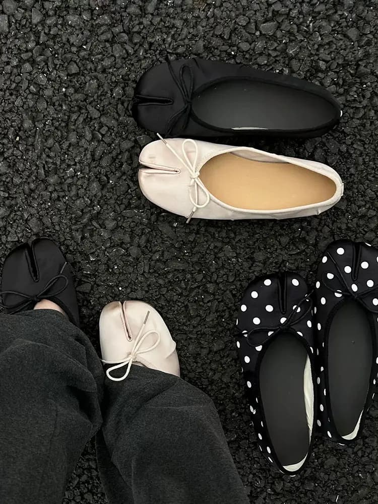 Ballet Style Knot Front Flat Bottom Women's Fashion Shoes Slip-On Pointed Toe Satin Surface Hoof Shape Casual Loafers