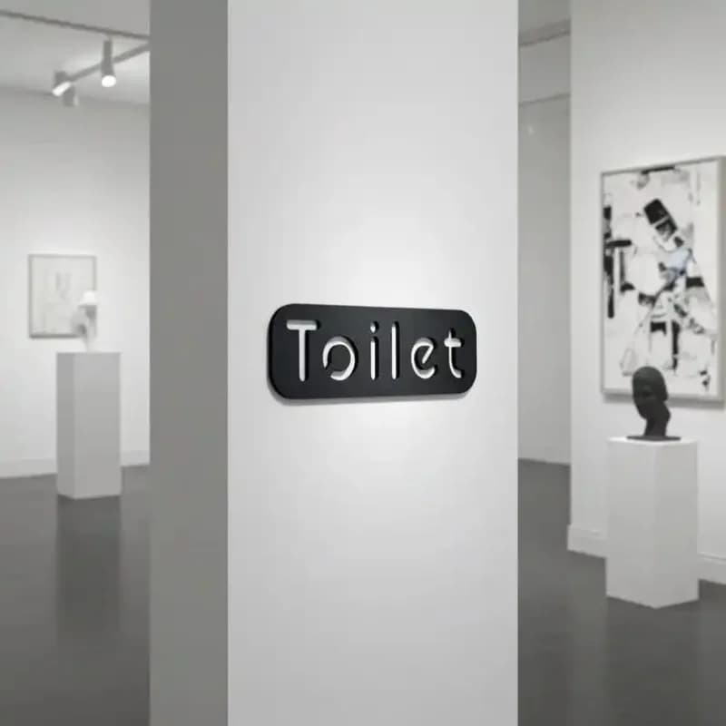 Decorazione da parete in lamiera di ferro e alluminio, decorazione in metallo per il bagno, targa per WC, decorazione moderna per la casa