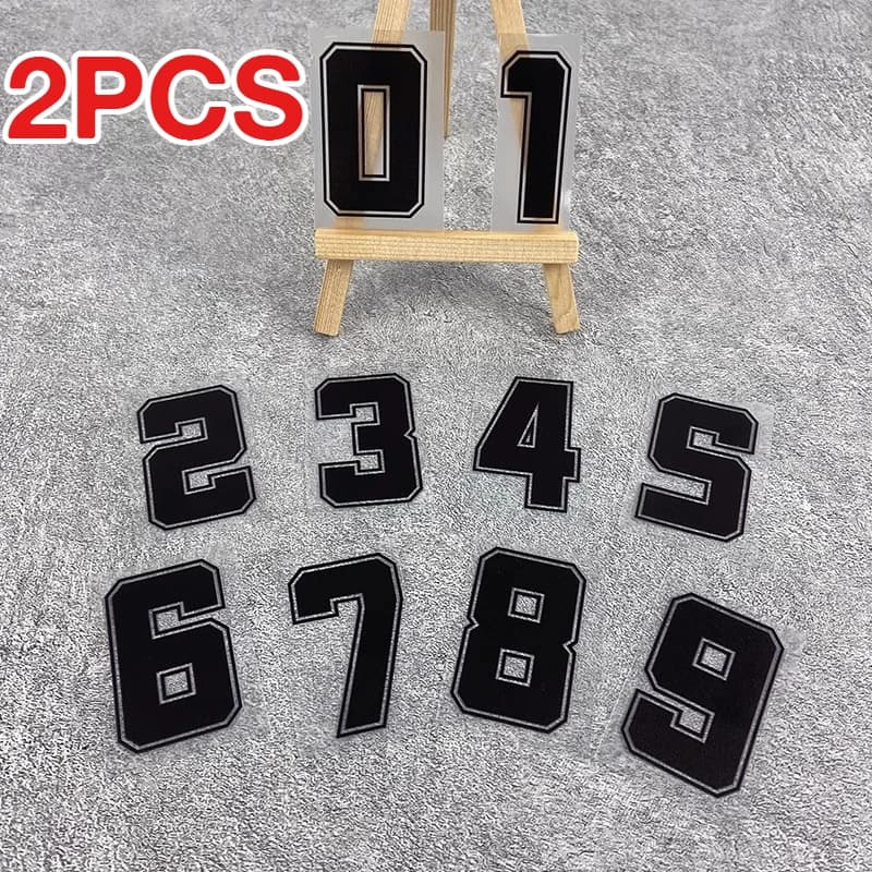 2 Numeral Black Stickers 0-9 Waterproof for Motorcycle, Scooter, Tank Fuel, Helmet and Carena Front - Decalcomanie in Vinile Fai-da-te