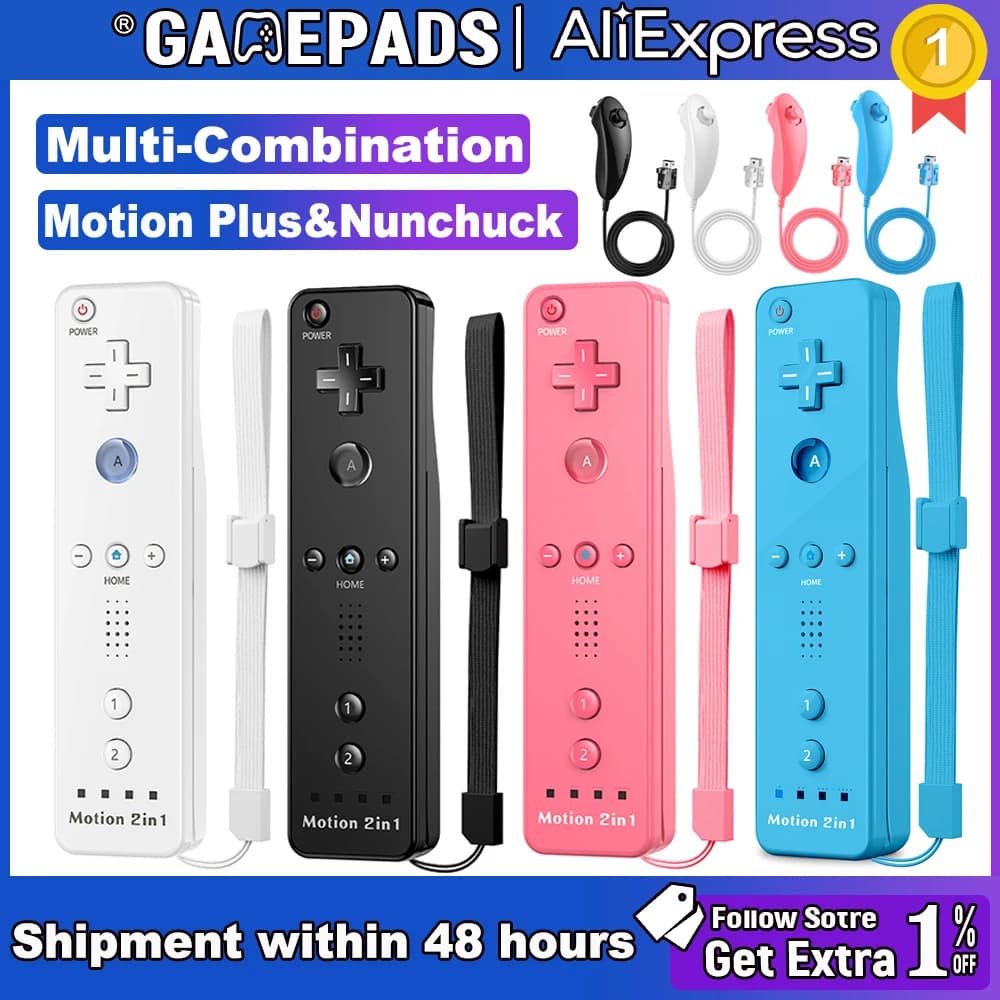 Wii remote motion plus Per Nintendo Wii/Wii U Joystick 2 in 1 Set controller gamepad wireless con custodia in silicone Videogioco