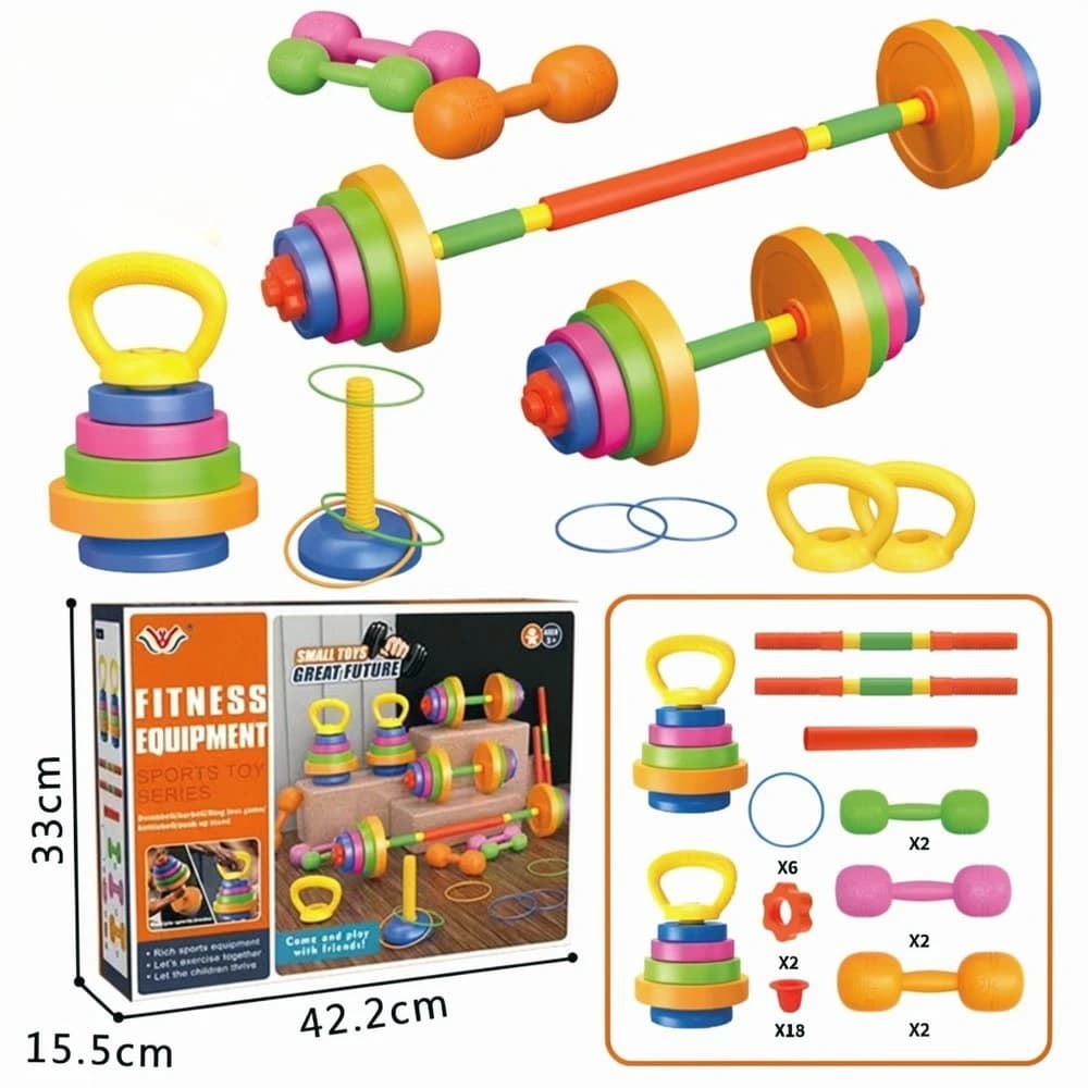 Dumbbell Kettlebell Barbell Combination Toy Set Portable Adjustable Fitness Weights Equipment Suitable for Daily Exercise