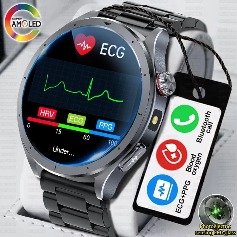 2025 New Degree of Health Hydraulic Acid Lipido Blood Pressure Body components Smart Watch Man ECG + PPG Watch called Flashlight Smart watch