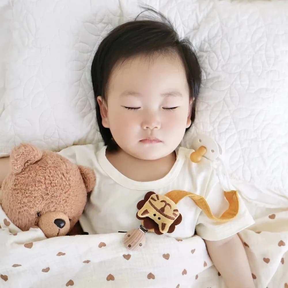 Cartoon Baby Cloth Pacifier Chain Anti-lost Animals Soother Holder Wood Clips Teether Straps Nipple Holder Clips Toddler