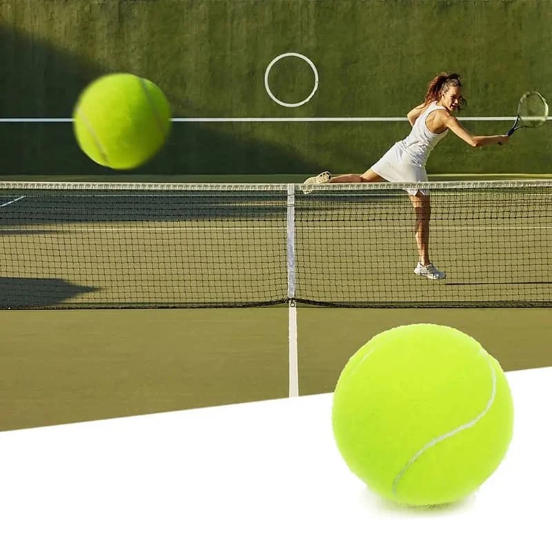 Set da 3 palline da tennis resistenti all'usura, in fibra di gomma altamente elastica, da 65 mm, per principianti, per allenamento e club.