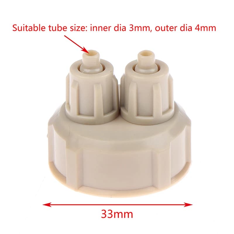 2Pcs Aquarium CO2 System Tube Valve Gauge Bottle Cap Fish Tank Live Plant Air Diffuser Generator Kit...