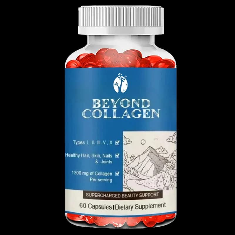 Multi collagen capsules - Type I, II, III, V, X Complex containing biotin, vitamins, hair, nails, skin health, 60 capsules