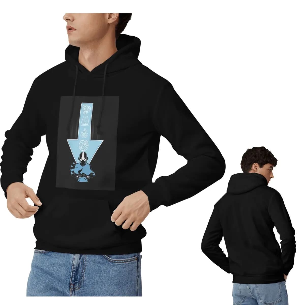Avatar Aang Arrow Felpe con cappuccio Uomo Donna Casual Pullover Felpa Harajuku Manica lunga Streetwear Autunno Inverno
