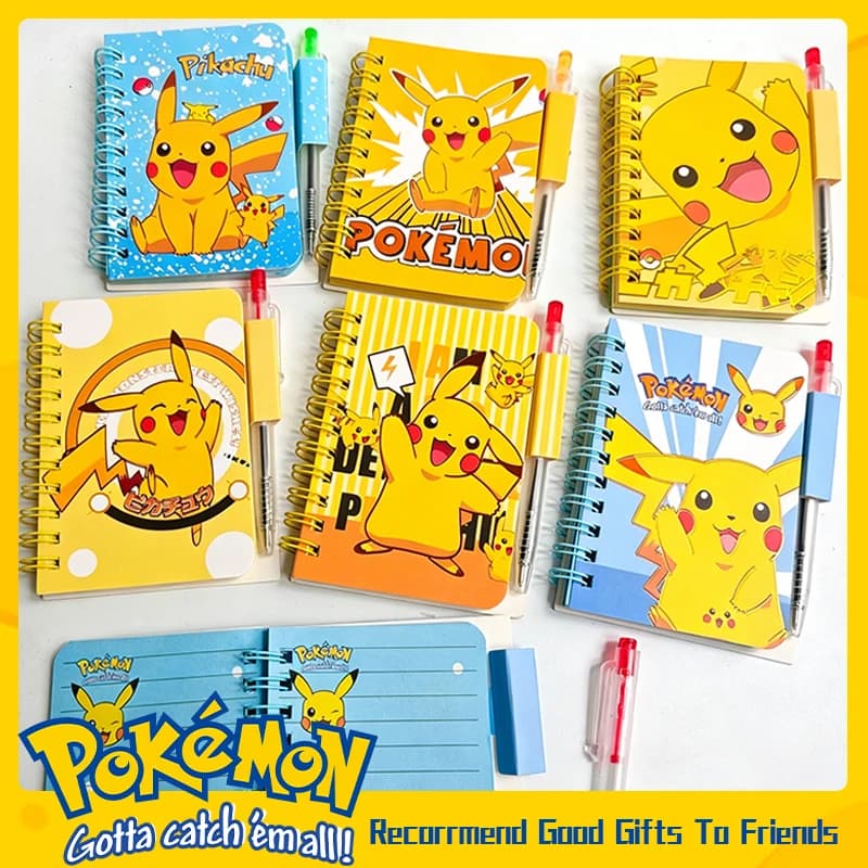 Quaderno Kawaii Pokemon Pikachu, diario, cartoleria scolastica, libro portatile con spirale, articoli per ufficio, regalo di Natale per bambini