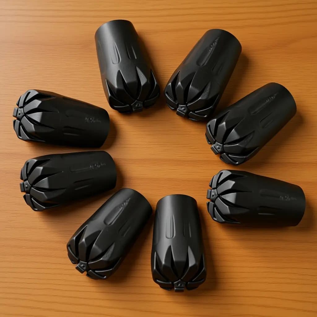 8Pcs All-Terrain Trekking Pole Tips Rubber Walking Stick Protectors for Hard Surfaces Storage Spike Protection Trekking Cane Tip