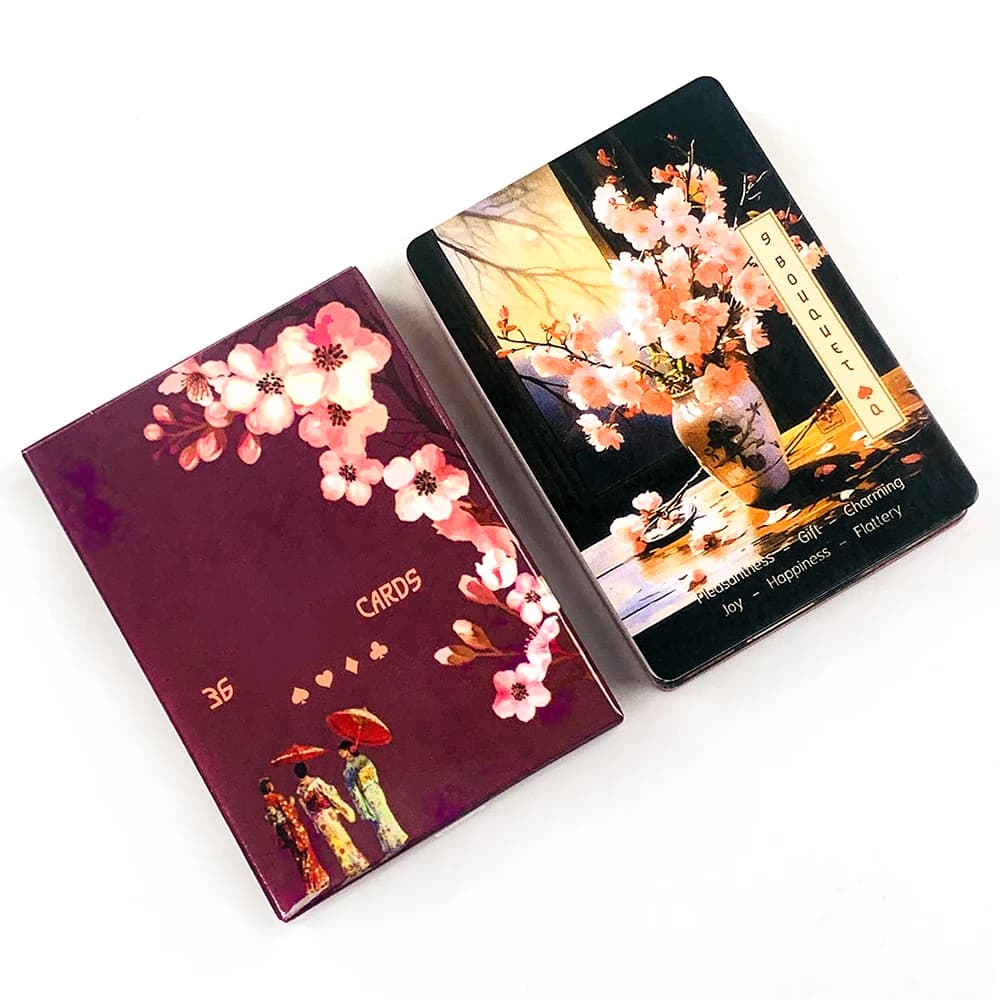 Nuove Carte Oracle, 36 Carte, Edizione Divinazione Fiori di Ciliegio, Giochi da Tavolo, Eleganti e Compatte, Ideali per Viaggi e Regali