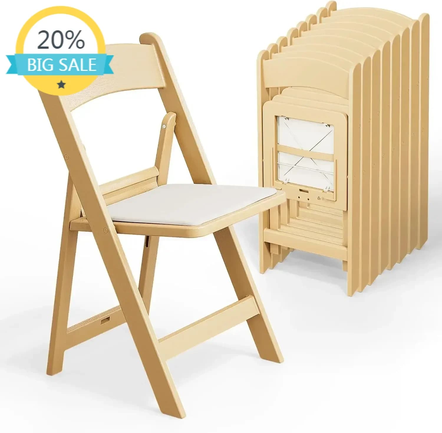 Bestseller XMSJ. Sedie Pieghevoli in Resina con Cuscino, Sedia Pieghevole in Plastica con Seduta Imbottita Confortevole, Perfette per Ev