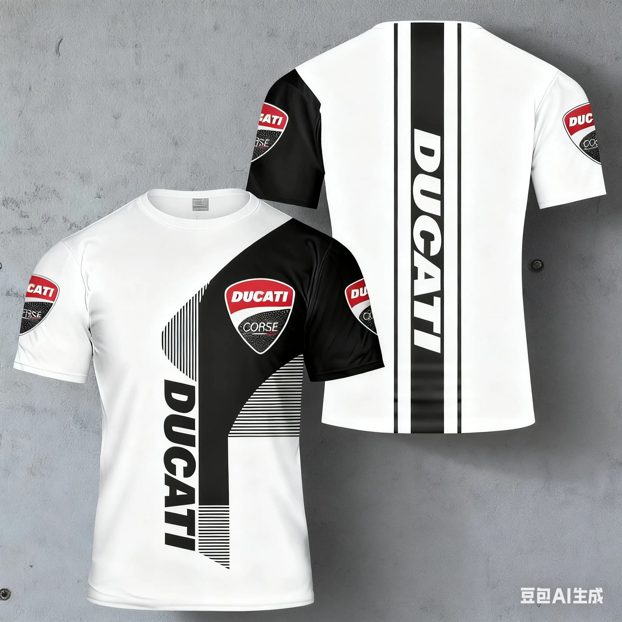 T-shirt stampata in 3D da uomo casual a maniche corte streetwear moda popolare tuta da corsa all'aperto top moto per Ducati Panigal