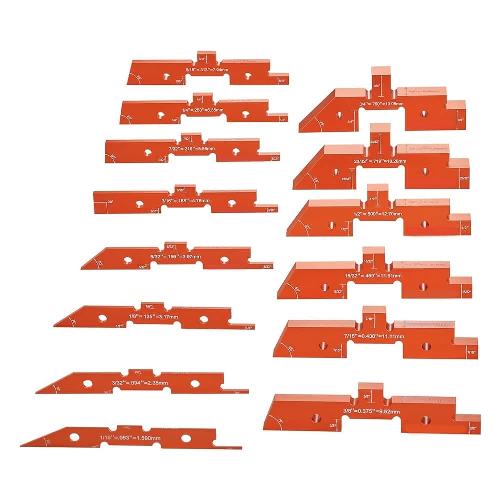 A69erouter Table Setup Bars, 14 Pcs, Precision Aluminum Setup Blocks Height Gauge Set, With Laser Engraved Size Markings