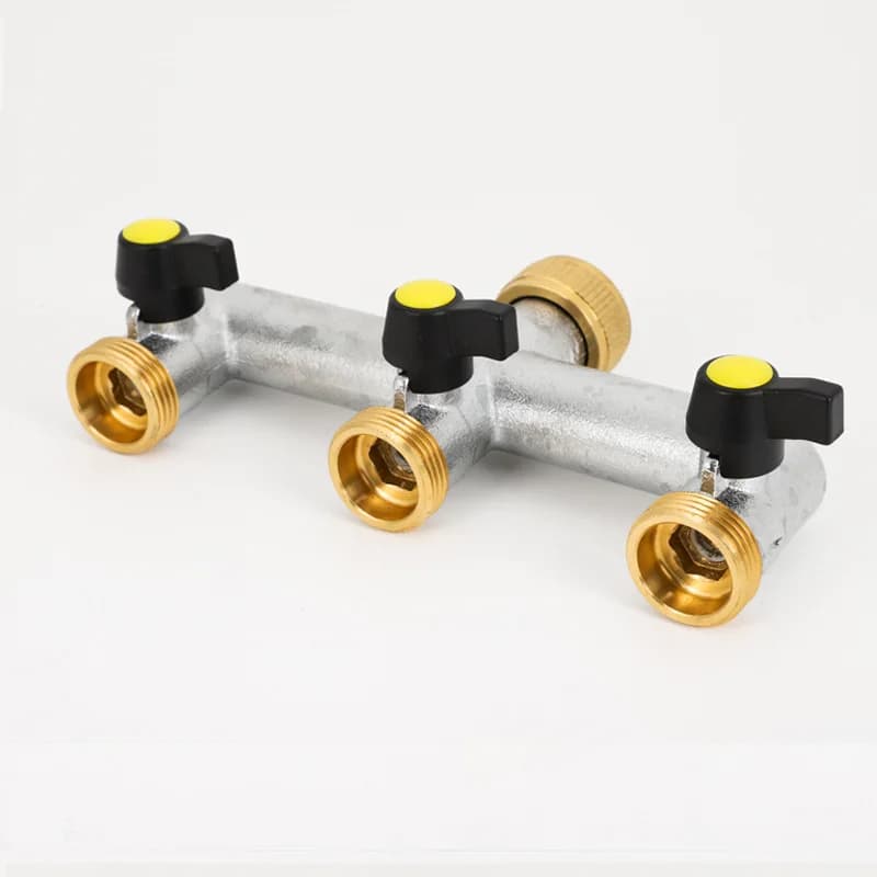 3/4 "80/100mm 2/3 Vie In Zinc Alloy Garden Pipe Splitter Robusto Tap Pipe Irrigation Connector External Faucet