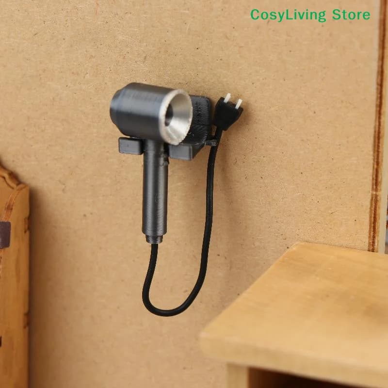 [CL] 1 set di mini asciugacapelli da parete, modello di asciugacapelli, ornamento, decorazione per mobili da camera da letto, giocattoli per il gioco di imitazione[CL]