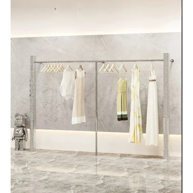Exhibitor for clothing store, stainless steel floor coat racks, stage objects for coat hangers