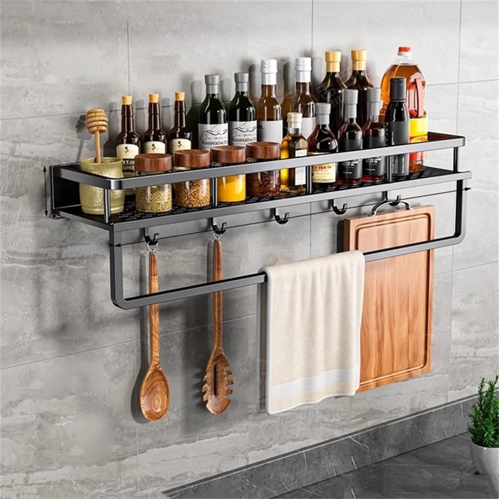 1 scaffale multifunzionale con scaffale per condimenti a parete scaffale per condimenti a parete per articoli da cucina
