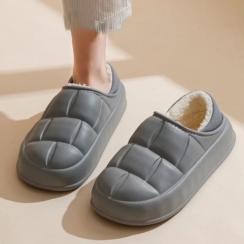 Pantofole con tacco coperto da uomo invernali per coppie da interno casa addensata impermeabile antiscivolo scarpe di cotone felpato usura esterna2023