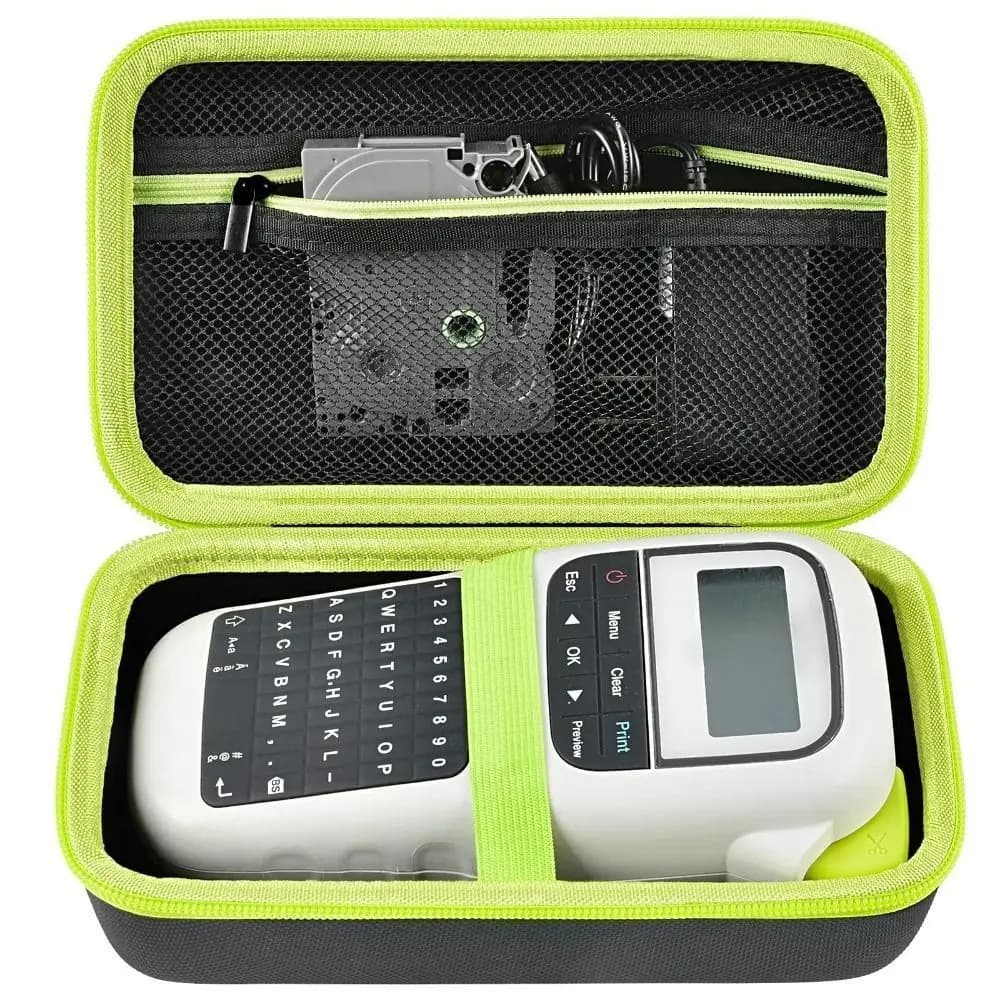 Borsa portaoggetti portatile per etichettatrice, supporto in EVA antiurto, robusto per Brother P-Touch PTH110BP/ PTH110/ PTH111/ PTE110