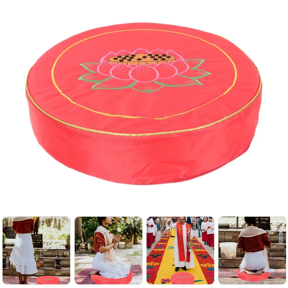 Cuscino da Pavimento Rotondo per Meditazione e Yoga, Grande Cuscino Ergonomico Confortevole, Tappetino Zen Ideale per Tempio e Casa