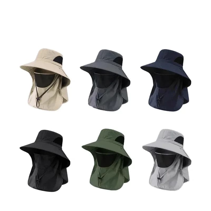 Summer Neck Flap Sun Hat Outdoor Fishing Hunting Cap Men Women Hiking Camping Sun Protection Bucket Fisherman Hat