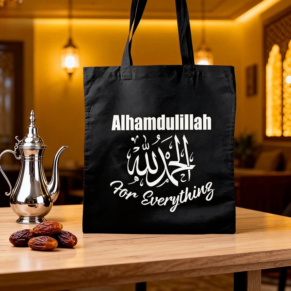 Bismillah Tote Bag Muslimah Tote Bag per riutilizzabile Masjid Insegnante di Islami musulmano Umrah Hajj Eid Regali Ramadan Mubarak Decorazione