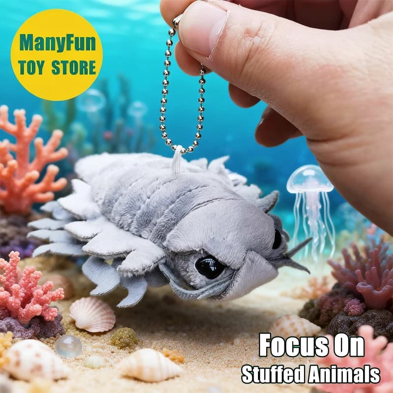Portachiavi Peluche Gigante Isopod, Ciondolo Realistico a Forma di Isopod, Giocattolo di Peluche Simulazione Animale, Regalo