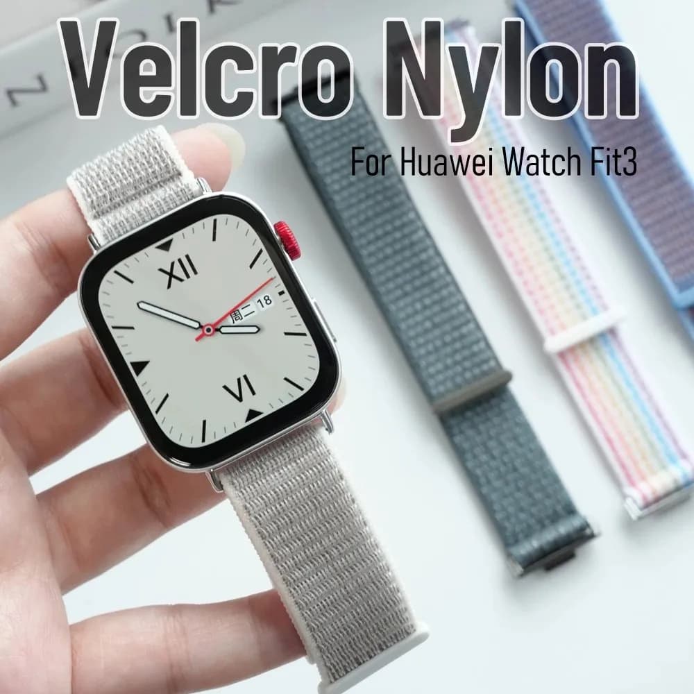 Cinturino in velcro in nylon traspirante per Huawei Watch Fit 4 pro / Fit4 compatibile con Fit 3 - Accessorio per cinturino con cinturino ad anello regolabile