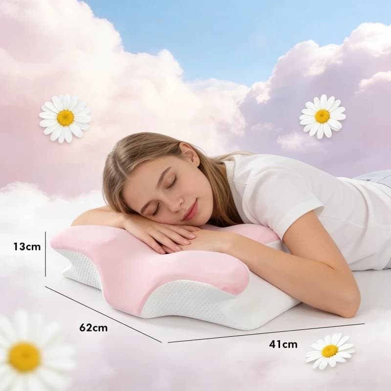 Cuscino Cervicale in Memory Foam, Cuscino Ergonomico Ortopedico per il Supporto del Collo, per Chi Dorme su Fianco, Schiena o Stomaco