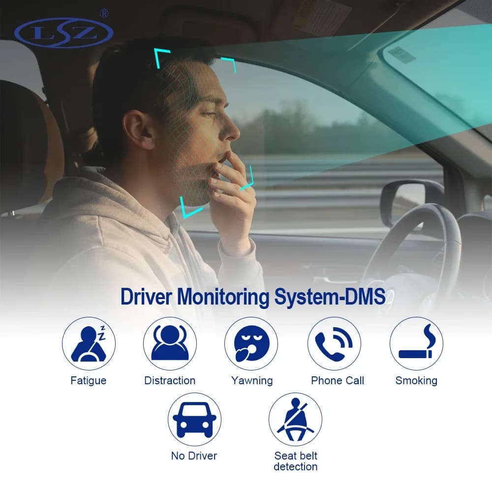Dash Cam Professionale AI ADAS DMS 4G 5G con Doppia Lente e Doppia Telecamera 2CH 4CH Full HD 1080p GPS WiFi Anteriore e Posteriore per Auto DVR Black Box