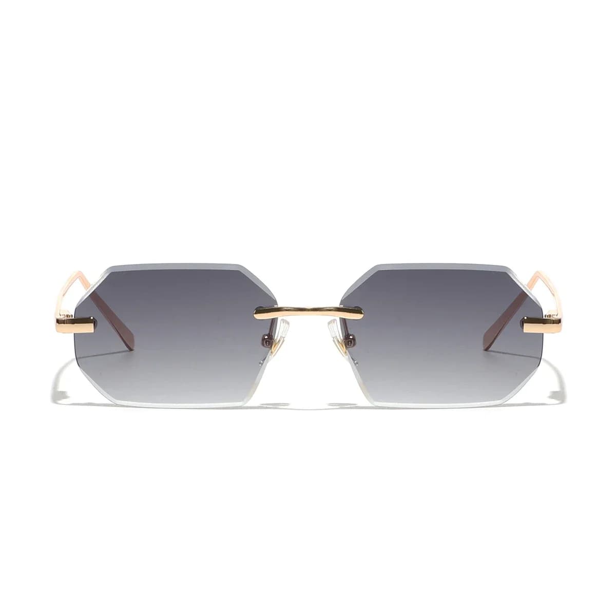 Occhiali da Sole Ruiao per Uomo, Design di Marca alla Moda, Senza Montatura, Lenti Sfaccettate, Occhiali da Sole Senza Telaio in Metallo per Donna