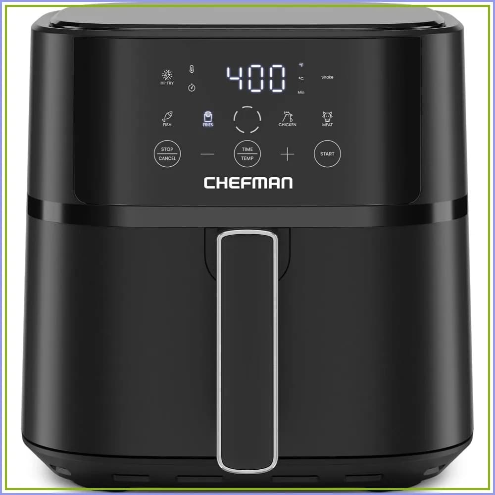 6 QT Compact Air Fryer - Hi-Fry Extra Crisp, Touchscreen Presets, Nonstick Basket, Dishwasher Safe