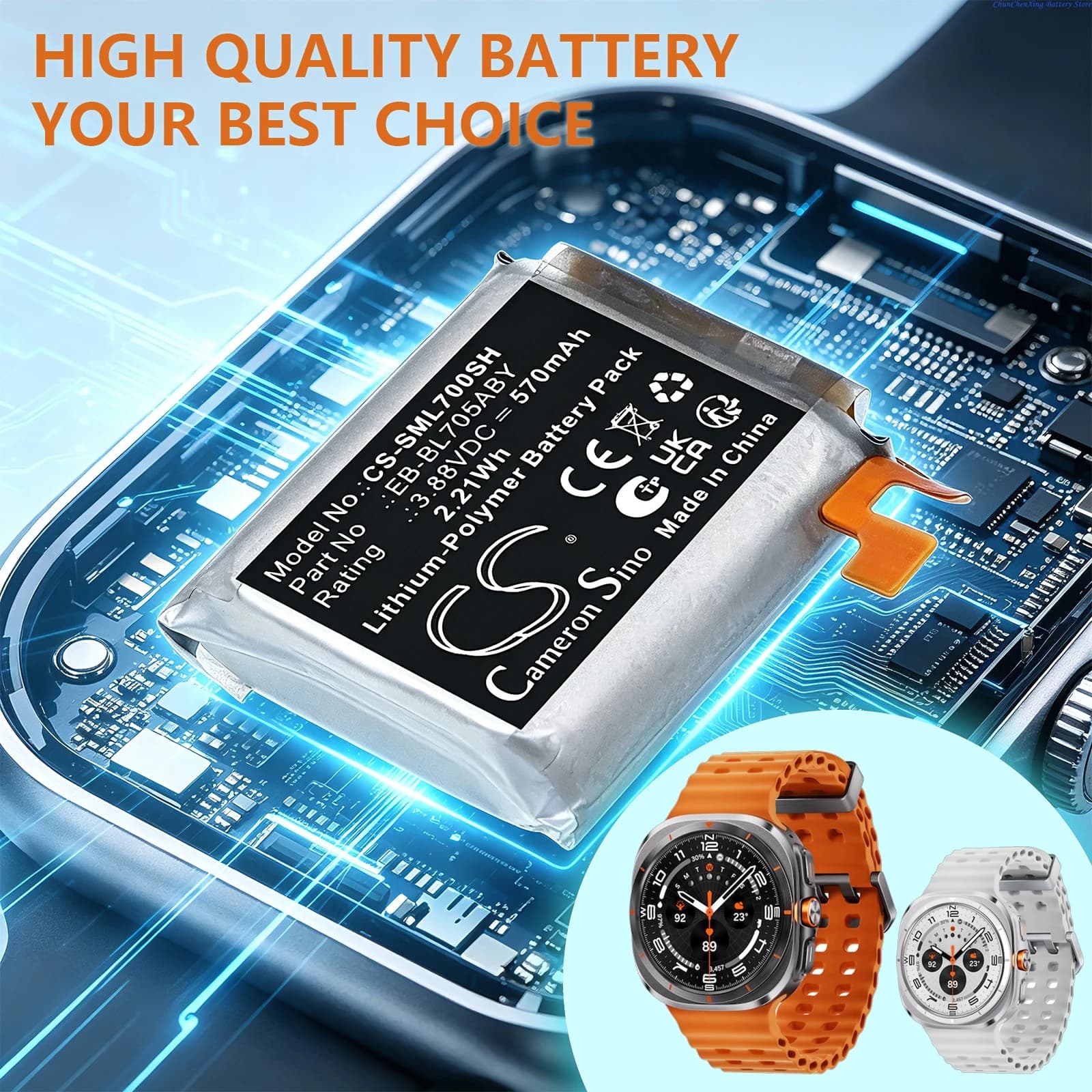 Batteria per Smartwatch 3.88V 570mAh EB-BL705ABY per Samsung Galaxy Watch 7 Ultra 47mm Ultra 2025 47mm SM-L705F L705N L705U L7050
