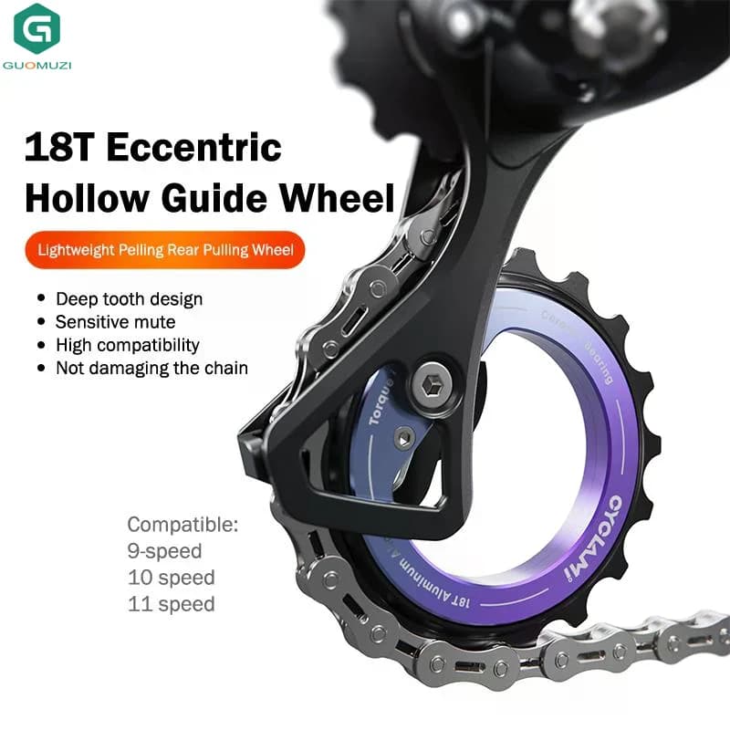 Kit di aggiornamento cuscinetti puleggia eccentrica cava 18T per deragliatore posteriore bicicletta, per guarnitura bici da strada R8000 R7000 fai da te