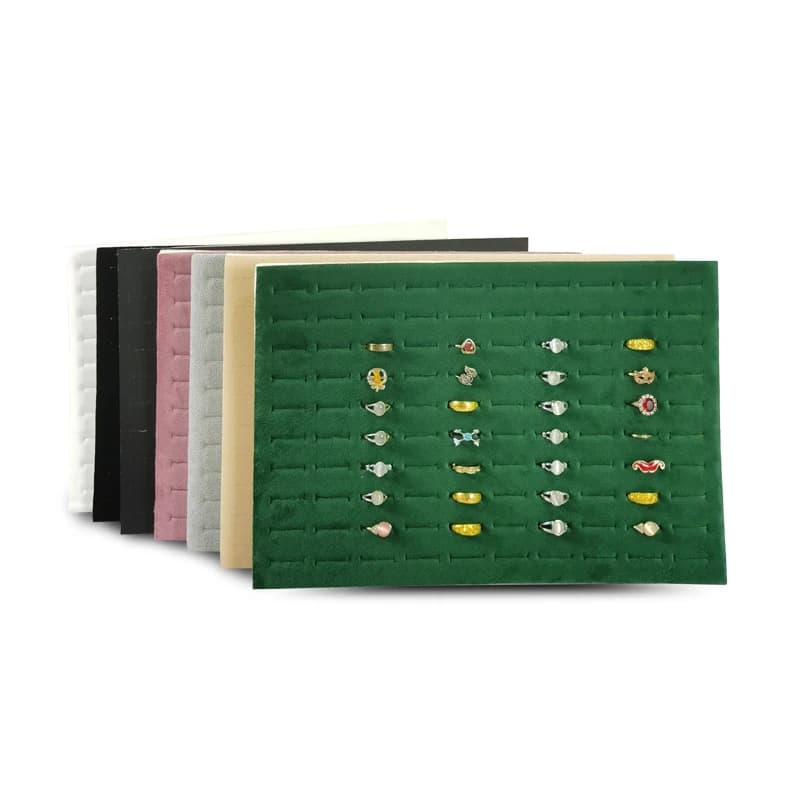 Tappetino in schiuma per esposizione di anelli in velluto da 100 slot, vassoio per gioielli per vetrina al dettaglio e organizzatore fai-da-te, tappetino protettivo per esposizione da banco