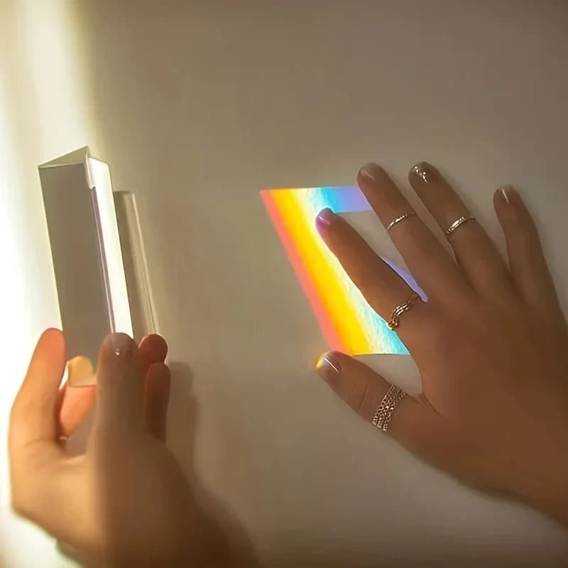 Giocattolo di scienza fisica da 1 pezzo, vetro a triplo prisma, giocattolo educativo per l'apprendimento dello spazio di luce riflettente del colore per l'insegnamento scolastico