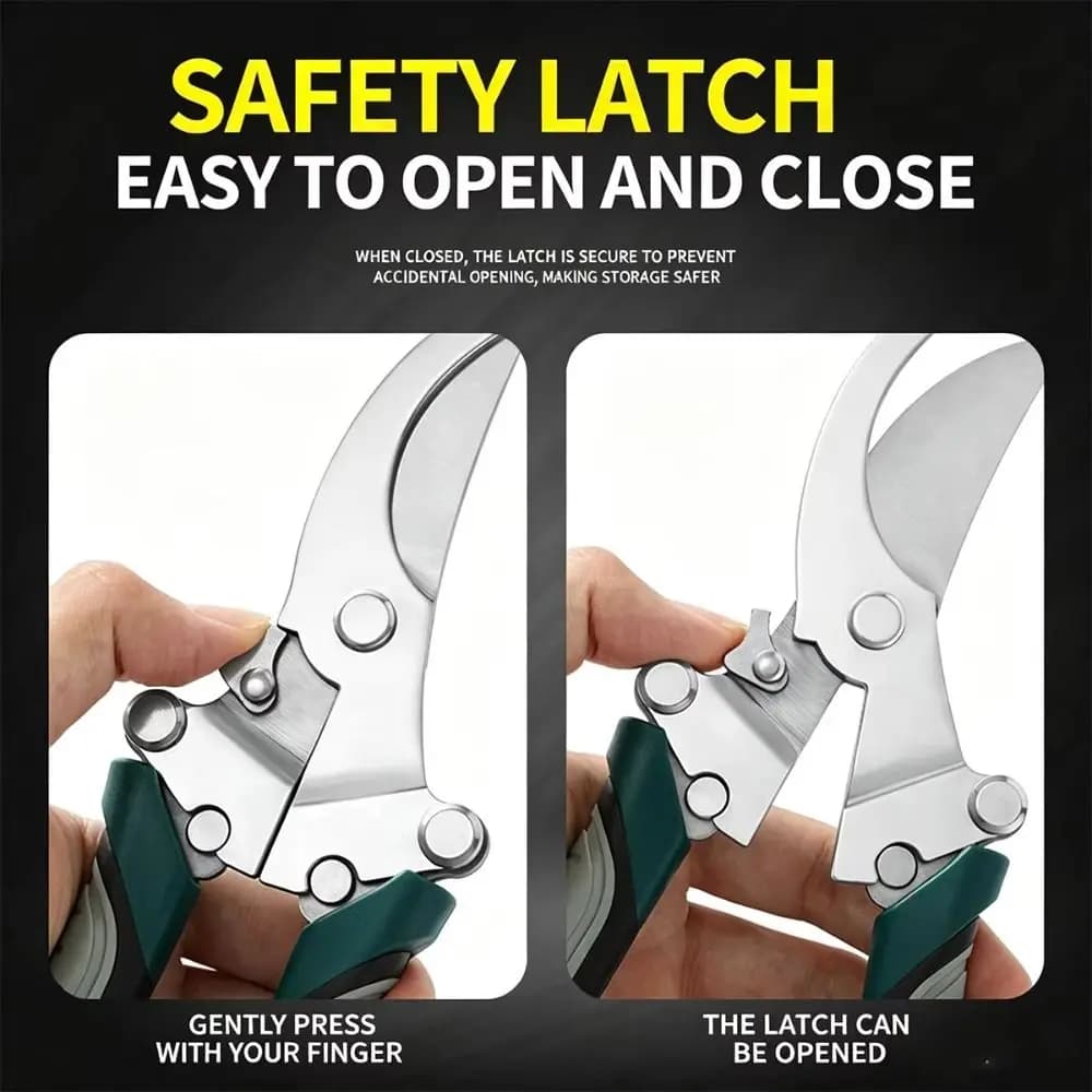 Stainless Steel Pruning Shears Foldable Sharp Blade Branch Pruner Non-Slip Handle Labor Saving Horticulture Secateurs