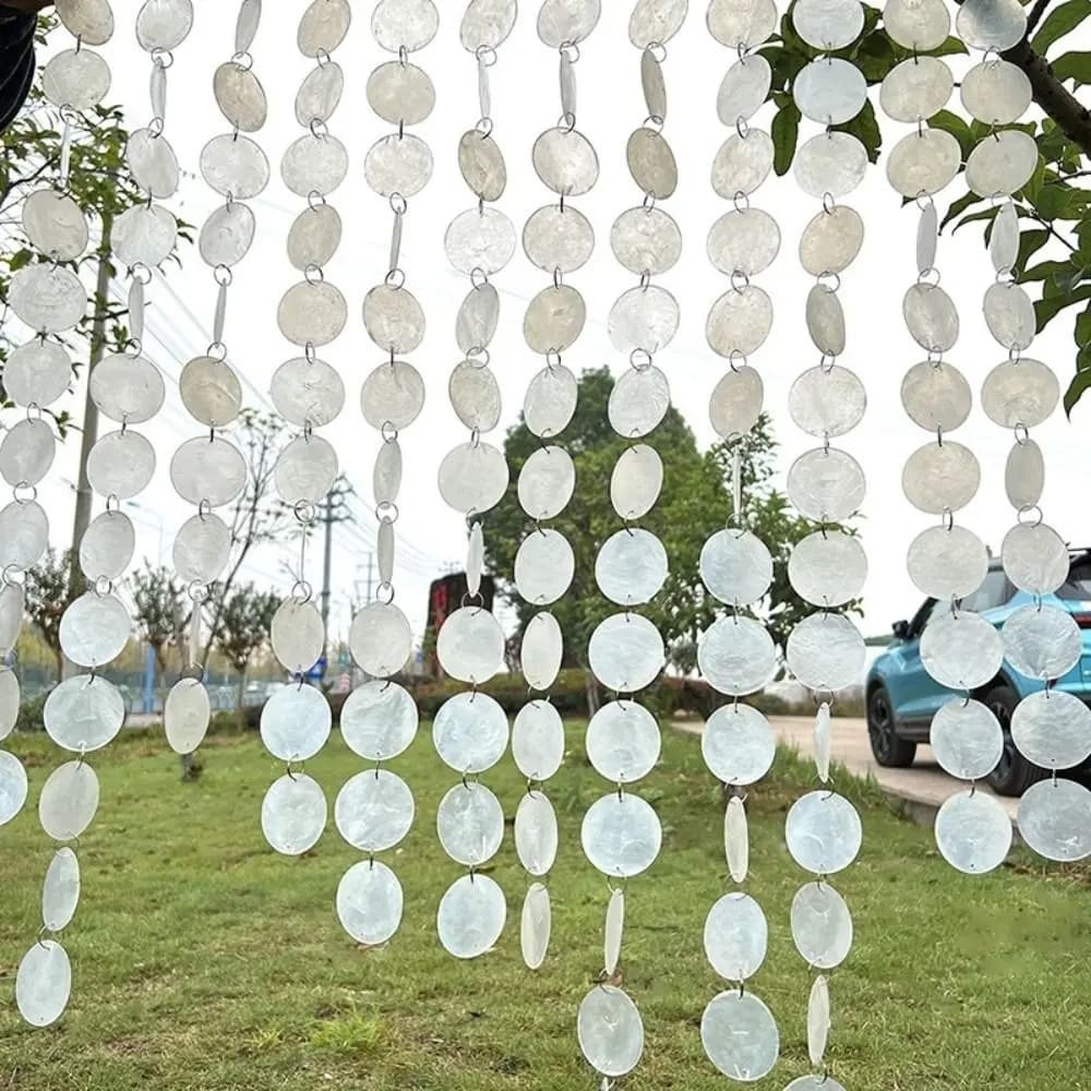 1 M/1.5 M Wedding Shell Hanging Curtain Finished Bead Shell Wind Chime DIY Shell Bead Strings Clear and Melodious Sound